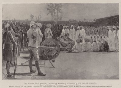 The Opening up of Nigeria, the British Authority Installing a New Amir of Adamawa by Henry Charles Seppings Wright